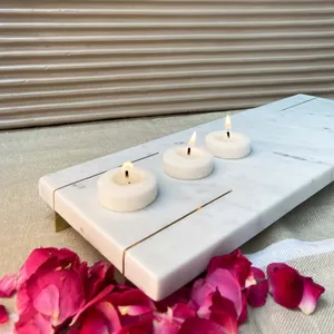 Luxury White Marble Rectangular Serving Tray Gold Metal Feet Classic Decorative Multifunction Display <b>for</b> Home <b>Desk</b> Living Room - Product Image 4