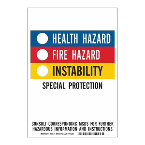 Panneau de signalisation de danger Brady NFPA pour les zones de stockage de produits chimiques, panneau d'avertissement en PVC durable - Product Image 1