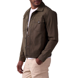 Veste en toile écologique antibactérienne avec logo personnalisé sur le devant pour hommes, col roulé respirant de haute qualité, 340g, vêtements d'hiver - Product Image 4