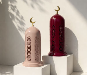 Farol de Ramadán con Marco de Hierro, Portavelas de Metal con Paneles de Vidrio, Farol de Metal para Decoración del Hogar y Bodas - Product Image 6