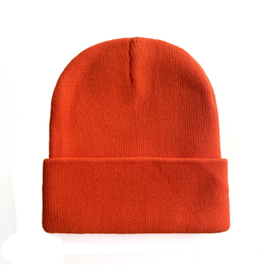 Bonnet tricoté chaud unisexe automne-hiver, bonnet à revers simple, logo personnalisé, couleur unie, bonnets tricotés 2026 - Product Image 3