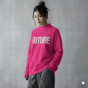 Sweat-shirt oversize à col montant uni pour femme, design personnalisé, production ODM - Product Image 1