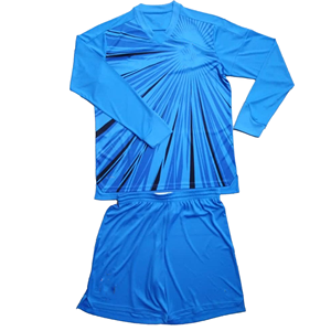 Ensemble de maillot de football pour hommes, manches longues, col rond, polyester respirant, short à taille élastique, imprimé géométrique, coupe classique - Product Image 6