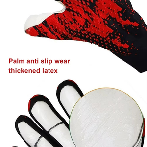 Custom Desig Black and Red Kint Soccer Goalkeeper Gloves with 4mm German Latex Negative Cut - Product Image 3