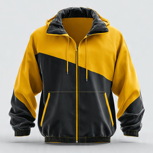 Veste imperméable 100% nylon pour homme, veste coupe-vent à capuche avec fermeture éclair, veste streetwear pour homme, veste coupe-vent pour homme - Product Image 1