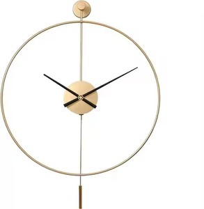 Reloj de Pared Moderno Clásico, Grande, Redondo, Minimalista, de Hierro y Cuarzo, Estilo Art Deco, para Decoración de Sala de Estar - Product Image 1