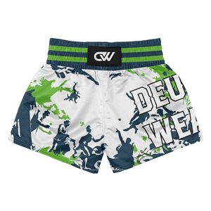 Conjunto de Lucha Libre Sublimado con Logotipo Personalizado al por Mayor, Ropa de Muay Thai de Fibra de Poliéster Transpirable de Manga Corta - Product Image 3