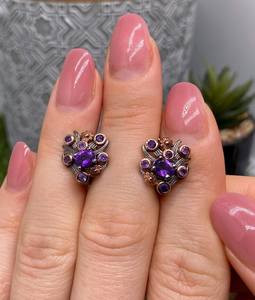 Boucles d'oreilles en améthyste naturelle, argent sterling 925, faites à la main, certifiées IGI, bijoux pour femmes, cadeau de fête, vente en gros - Product Image 4