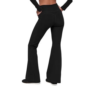 Leggings tendance évasés pour femmes, taille en V, motif à carreaux, séchage rapide, pantalon de sport, vêtements de fitness - Product Image 3