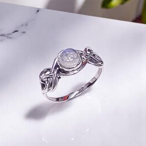 Natural With Round Shape Gemstone Silver Rings 925 Sterling Silver Fine Ring Fine Jewelry Direct Supply - Product Image 4