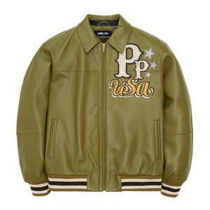 Chaqueta Varsity de Cuero para Hombre, de Alta Calidad, Cómoda, Informal, para Invierno, Reversible, Ecológica, Impermeable, con Cierre Frontal - Product Image 1