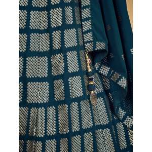 Lehenga Choli de Georgette Bordado en Azul Turquesa para Boda - Product Image 1