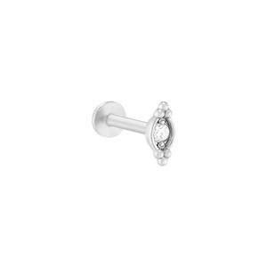 14K Solid Gold <b>Beaded</b> Labret Manufacturer Body-Safe Internal <b>Threading</b> 16G 18G Real Diamond Lab Grown Piercing Factory - Product Image 1