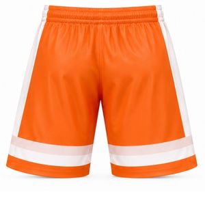 Men Orange Sublimated Ice Hockey Shorts Polyester Striped <b>Athletic</b> Sports Shorts Team Match Training Performance Clothing - Product Image 2