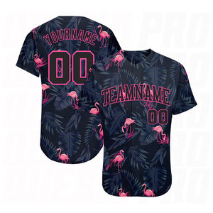 Custom 3D Pattern Design Hawaii Flamingo Authentic <b>Baseball</b> Jersey Lightweight Breathable Sports Streetwear Premium Quality - Product Image 1