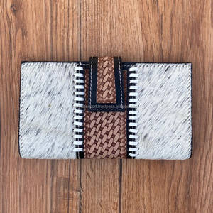 New Arrival Hand Tooled Carving Clutch Real Cowhide Fur Leather <b>Phone</b> Case Stylish Wallet Multi Uses Designer Wallets - Product Image 2