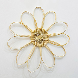 Handweave rattan flower set cheapest price kids party <b>accessories</b> for <b>decoration</b> boho wall hanging - Product Image 3