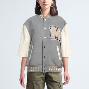 100 % <b>Wool</b> Women Fashion Letterman Baseball Varsity Jacket 2025 Custom High Quality Sleeves Baseball Jackets - Product Image 1