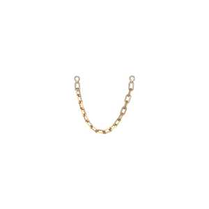 4 cm Multiple Piercing Link <b>Dangle</b> Attachment Double Studs Ear Cuff Dainty Component Wholesale 14K Gold <b>Earrings</b> Chain Connector - Product Image 4