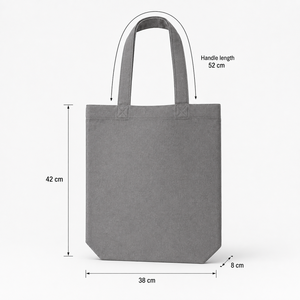 Sac fourre-tout en toile de coton recyclé avec poche intérieure 225 GSM Gris Sac de shopping promotionnel avec logo personnalisé Vente en gros OEM ODM Exportateur - Product Image 5