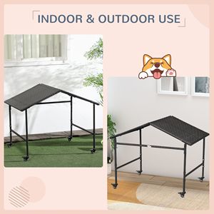 Cuccia Portatile da Esterno in Vimini per Cani con Chiusura a Bottone, Marrone Scuro, Taglia XXL per Cani di Piccola e Media Taglia e Pappagalli - Product Image 4