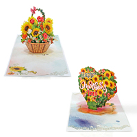 Regalo de colección para la tarjeta 3D emergente de felicitación del Día DE LA Madre con girasol personalizado de la fabricación HMG