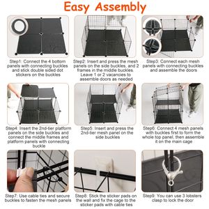 Recinto per Gatti a 2 Livelli, Gabbia per Animali Domestici da Interno con Scala Staccabile e 2 Porte per 1-2 Gattini - Product Image 3