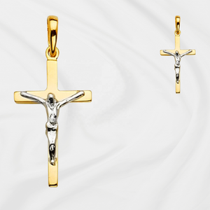 Super elegante 14K dos tonos oro crucifijo Cruz colgante moda joyería religiosa de lujo para Mujeres Hombres niños hecho Aleación de Metal - Product Image 6