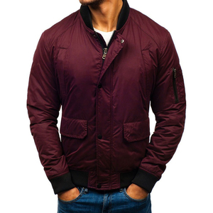 Men’s Bomber <b>Jacket</b> Custom Lightweight Zip Up Casual Windbreaker Ribbed Collar Cuff Fashion Outerwear for Daily Wear Outdoor - Product Image 1
