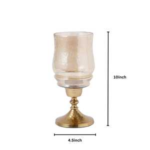 ชุดเชิงเทียนโกลว์โกลส์สีทอง 2 ชิ้น สำหรับตกแต่งบ้าน ดีไซน์โลหะทนทาน - Product Image 5