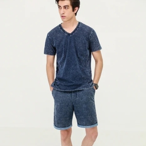 Shorts en jean pour homme toutes saisons, entièrement personnalisables, streetwear, 360g, 100% coton, respirant, séchage rapide, haute qualité, couleur personnalisable - Product Image 4