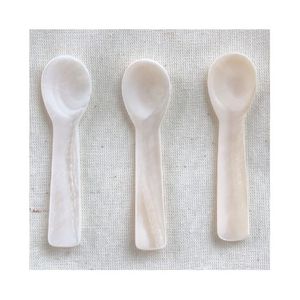 Cuillère en nacre la plus vendue, surface lisse, idéale pour la dégustation de caviar, plat élégant pour servir des desserts, hôtel, style vintage - Product Image 3