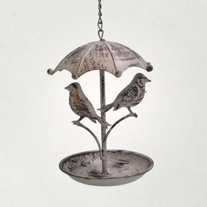 Rustic Metal Hanging Bird Feeder Hexagonal Shape With Cone Roof For <b>Garden</b> Outdoor Use <b>Hook</b> Type Single Tier Design - Product Image 5
