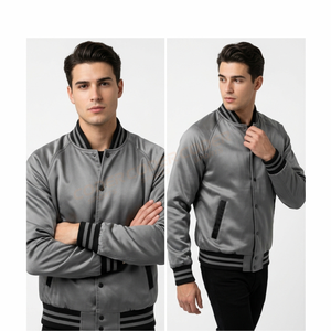 Chaqueta Varsity para Hombre CODER SPORTS, Ecológica, Resistente al Viento, Rellena, 100% Poliéster, Exterior de Lona, Forro de Satén, Cierre de un Solo Botón - Product Image 5