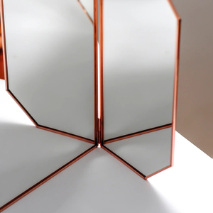 Latest Design <b>Tabletop</b> Decorative Makeup <b>Mirror</b> Metal Border Copper Finished Home And Makeup Shop Usage <b>Mirror</b> Frame For Girls - Product Image 3