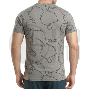 Camiseta de Manga Corta con Camuflaje para Hombre, Cuello Redondo, Corte Ajustado, Secado Rápido, Tejido de Punto, Camisa Informal con Estampado de Poliéster - Product Image 5
