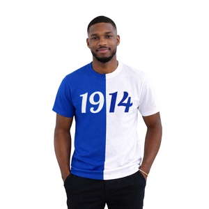 T-shirt en chenille Phi Beta Sigma Half 1914 pour hommes, tissu de qualité supérieure, coupe confortable, vêtements de fraternité grecque, vêtements décontractés - Product Image 1