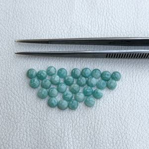 Proveedor de piedras preciosas de cabujón redondo de amazonita Natural de 6mm, piedra suelta de amazonita azul de la mejor calidad para colgante de anillo, joyería de moda - Product Image 3
