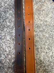 Handmade Leather Belt Full Grain Cowhide 1-1/2 Inch Wide <b>Brown</b> <b>Tan</b> Color Durable Simple Style Promotional Gift - Product Image 3