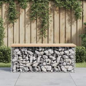 Banco de Jardín de Madera Natural Sólida, Diseño Compacto con Acero Galvanizado para Patios - Product Image 1