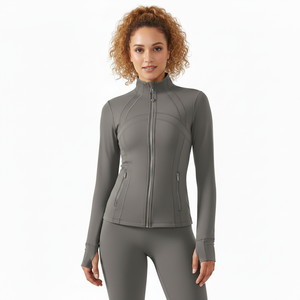 Hot New <b>Yoga</b> Clothes <b>Jacket</b> Women Hooded Slim Run Sports Top Zipper Opening <b>Yoga</b> <b>Jackets</b> Fast Dry Long Sleeve Fitness Clothing - Product Image 2