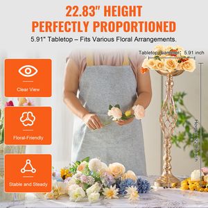 20 Pezzi Vasi per Fiori in Metallo Dorato da 58cm/22.83FT, Supporti Alti per Composizioni Floreali, Espositori per Tavoli da Matrimonio - Product Image 4