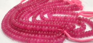 Perles de pierres précieuses en quartz tourmaline rose naturel, forme rondelle, vendues par brin de 8 pouces de long - Product Image 4