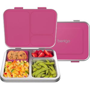 Contenitore per Pranzo a 3 Scomparti in Acciaio Inossidabile Resistente e Antiperdita con Contenitore in Silicone Extra, Ecologico e Lavabile in Lavastoviglie - Product Image 1