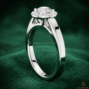 Anillo de Diamantes con Halo de Corte Redondo Certificado por IGI, Directo de Fábrica, Oro 9K 10K 14K 18K, Anillo de Compromiso y Boda - Product Image 3