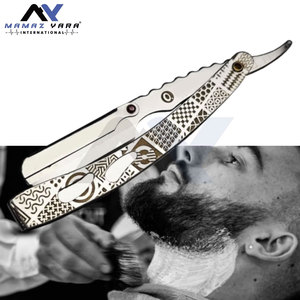 มีดโกนหนวดสำหรับผู้ชาย แบบพับได้ ด้ามจับมีดโกนตรง สำหรับร้านเสริมสวยมืออาชีพ ใช้ในบ้าน โกนหนวด ตัดแต่งหนวดเคราด้วยมือ - Product Image 4