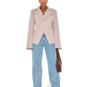 Ensemble de costume professionnel pour femmes, motif uni, respirant, vêtements de bureau, blazer, ensemble 2 pièces, polyester, OEM, ODM, vente en gros, sur mesure - Product Image 3