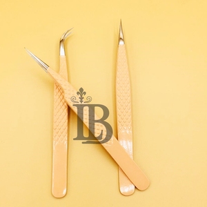 Pinzas de Estilo Personalizado, Pinzas de Extensión de Pestañas de Primera Calidad, Agarre Firme, Punta de Fibra de Visón, Pinzas de Acero Inoxidable - Product Image 2
