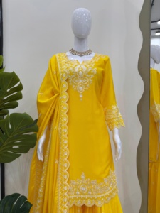 Modern Indian Style Modal Embroidery Work Salwar Kameez Designer Dupatta Customizable <b>Wedding</b> Party All Seasons Quick Dry - Product Image 5