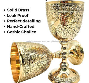 Gobelet à vin royal en laiton massif, design classique, tasse décorative pour la maison, gobelet de style royal pour cadeau et souvenir - Product Image 3